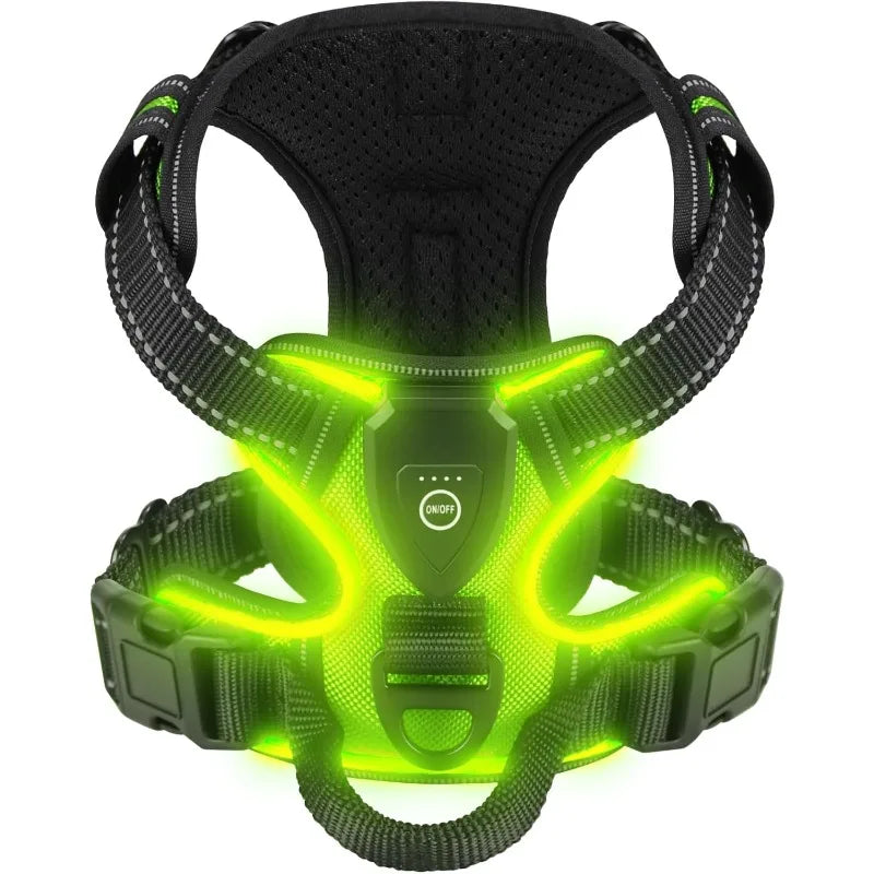 Rechargeable LED Dog Harness Night Walking