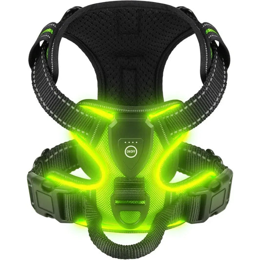 Rechargeable LED Dog Harness Night Walking