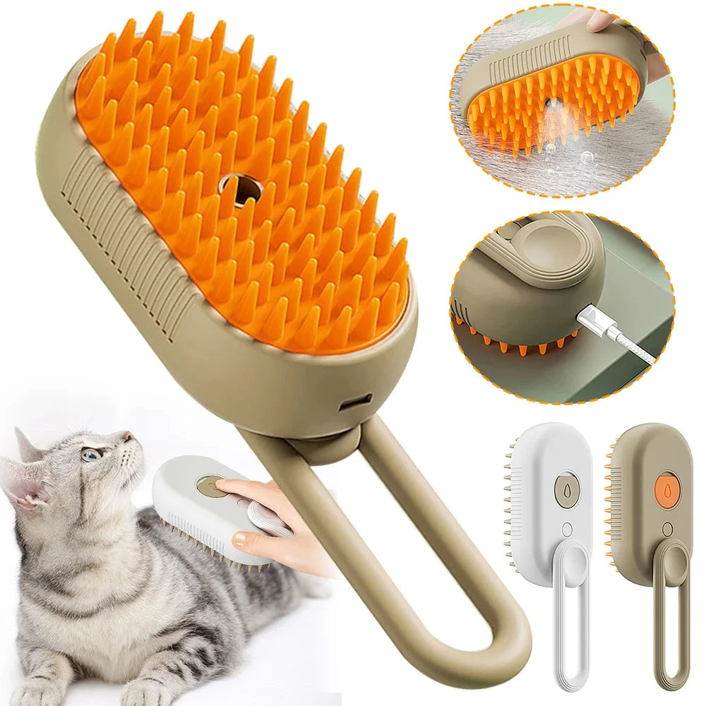 Electric Cat Steam Hair Remover Brush