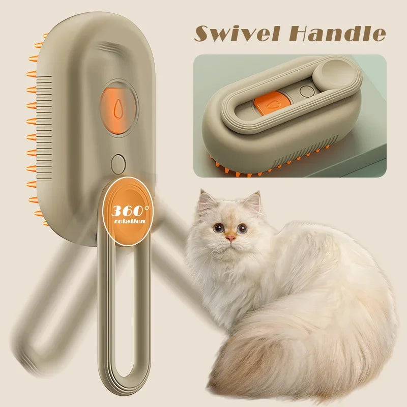 Electric Cat Steam Hair Remover Brush
