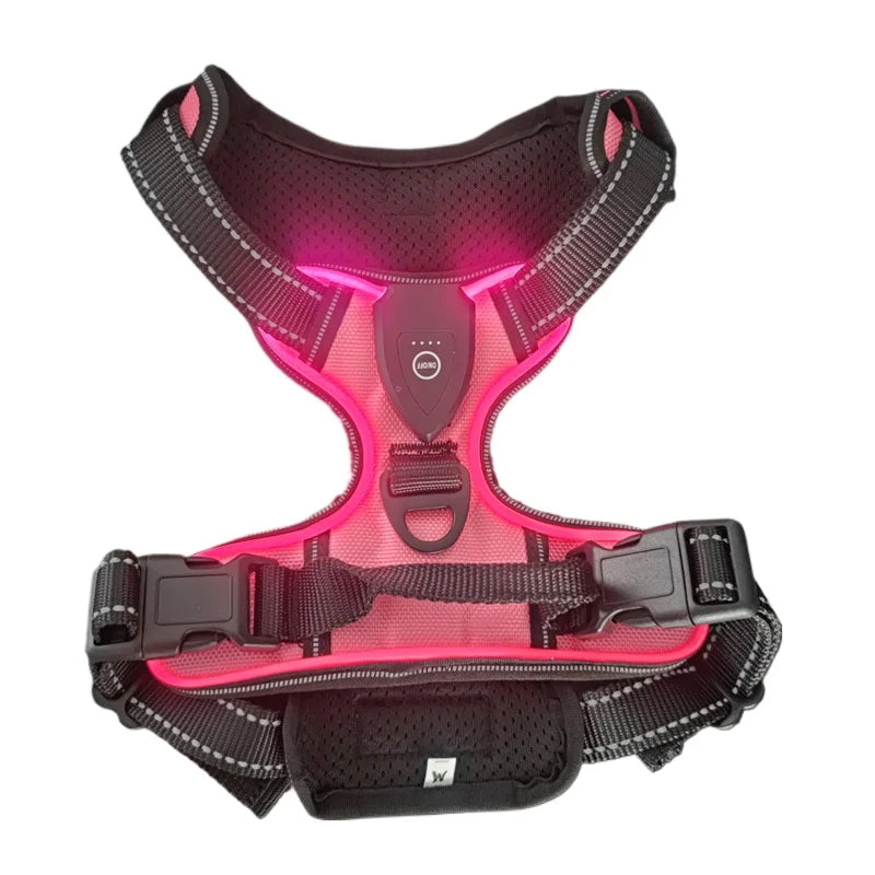 Rechargeable LED Dog Harness Night Walking