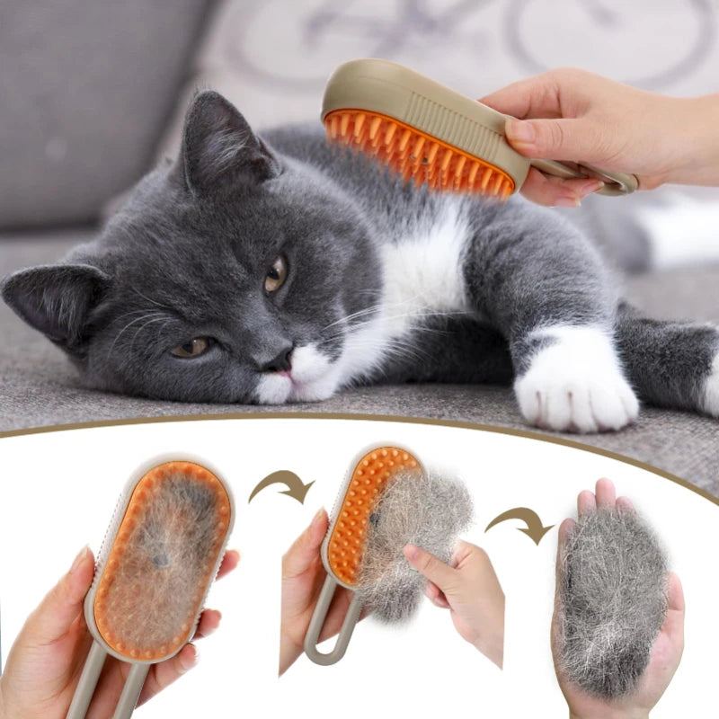 Electric Cat Steam Hair Remover Brush